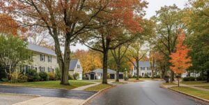 Connecticut neighborhood in fall – buyer’s market vs seller’s market